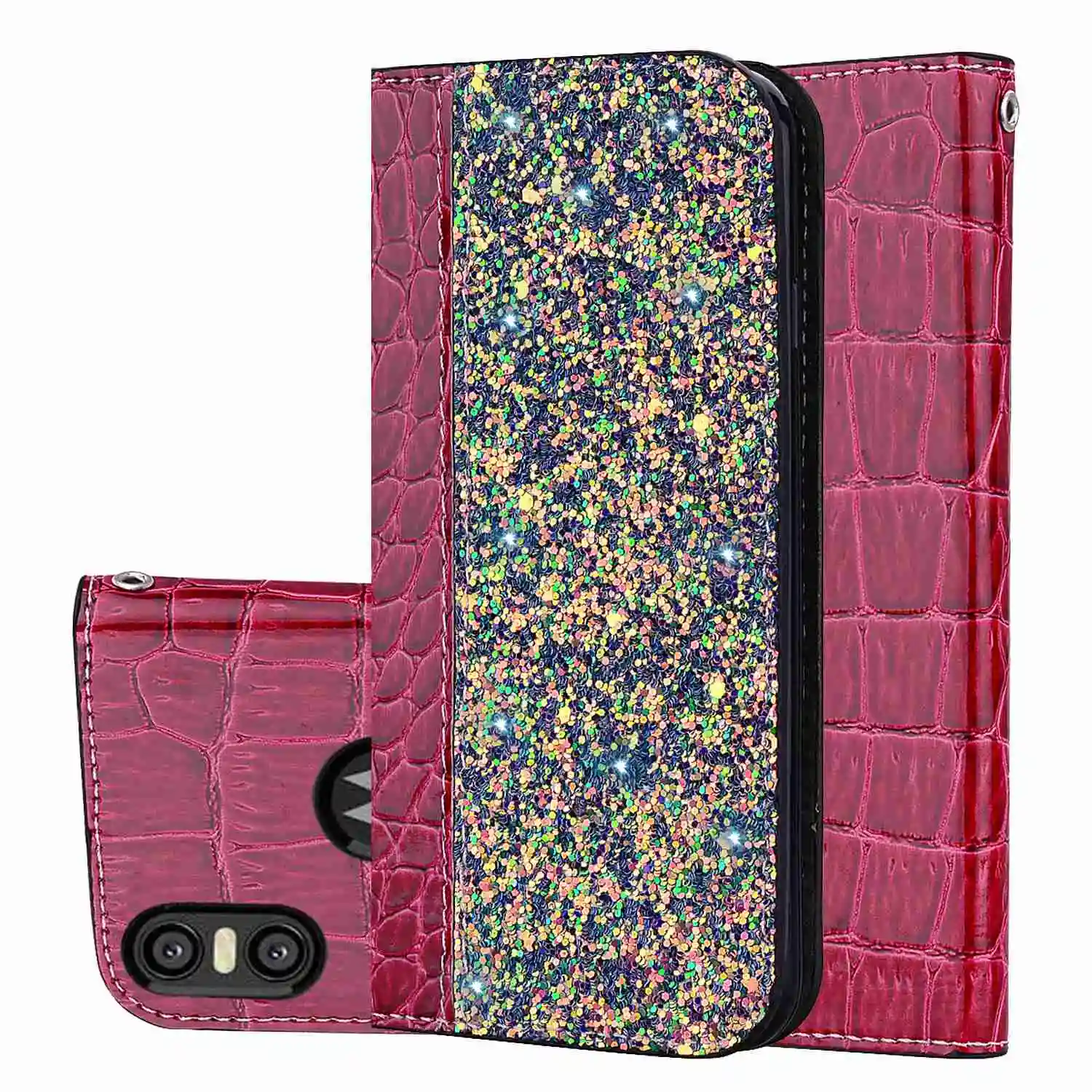 

For MOTO P30 note /ONE Power Luxury flip Wallet leather case For MOTO p30 play Glitter Pattern magnetic stand Phone cover fundas