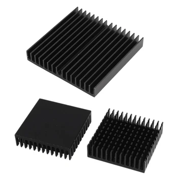 

1 Pcs Aluminum Radiator Heat Sink Heatsink 60mm x 60mm x 10mm Black & 2 x Black Aluminum Radiator Heat Sink Heat Sink 40 x 40 mm