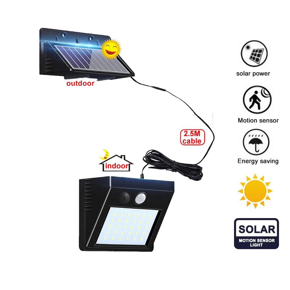 

1/4pcs Super Bright Solar Lights 30 LED Solar Power Outdoor Motion Sensor Light,LED on Both Side Waterproof for Deck,Yard,Garden
