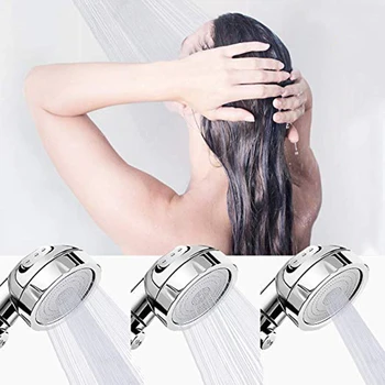 

Handheld Shower Head High Pressure Chrome 3 Spary Setting with ON/OFF Pause Switch Water Saving Adjustable Luxury Spa