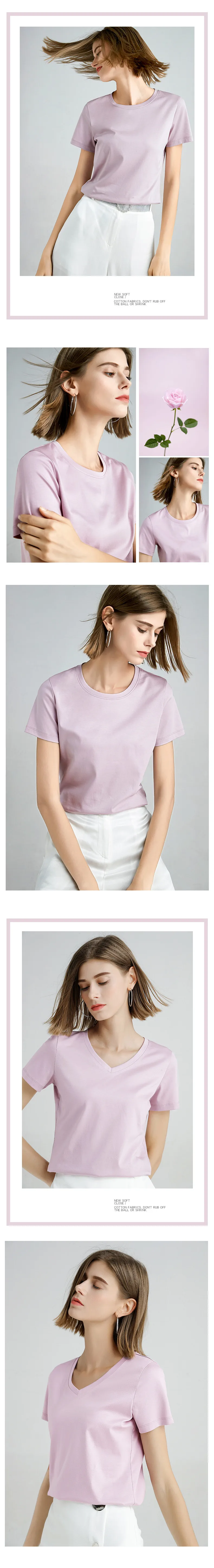 MRMT 2025 Brand New 80S Pure Cotton Women's T Shirt High Quality T-shirt for Female Short Sleeve V Collar Leisure Tops Tshirt
