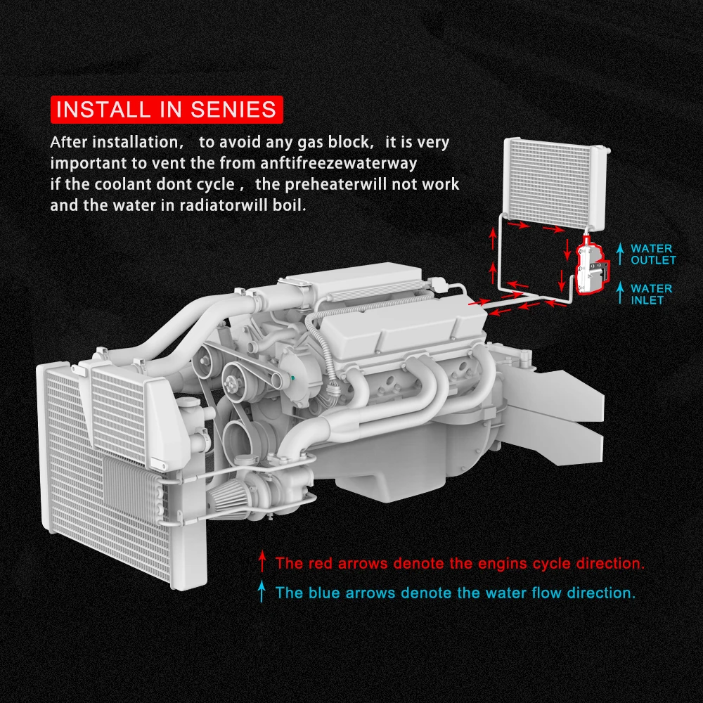  LF bros 220V 2000W Car Engine Heater Preheater Water Tank Air Parking Heater For car displacement 1