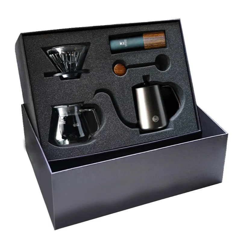 

Coffee Pot Set Filter Cup Fish 3 Pot Coffee Grinder Gift Box Hand Punch Coffee Machine