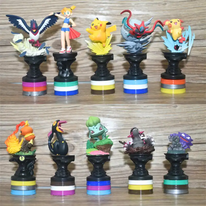 10ピース セット日本アニメフィギュアタカラトミーおもちゃのポケモンモンスターグッズアクションフィギュア戦争チェスボードゲーム子供のための Null Aliexpress