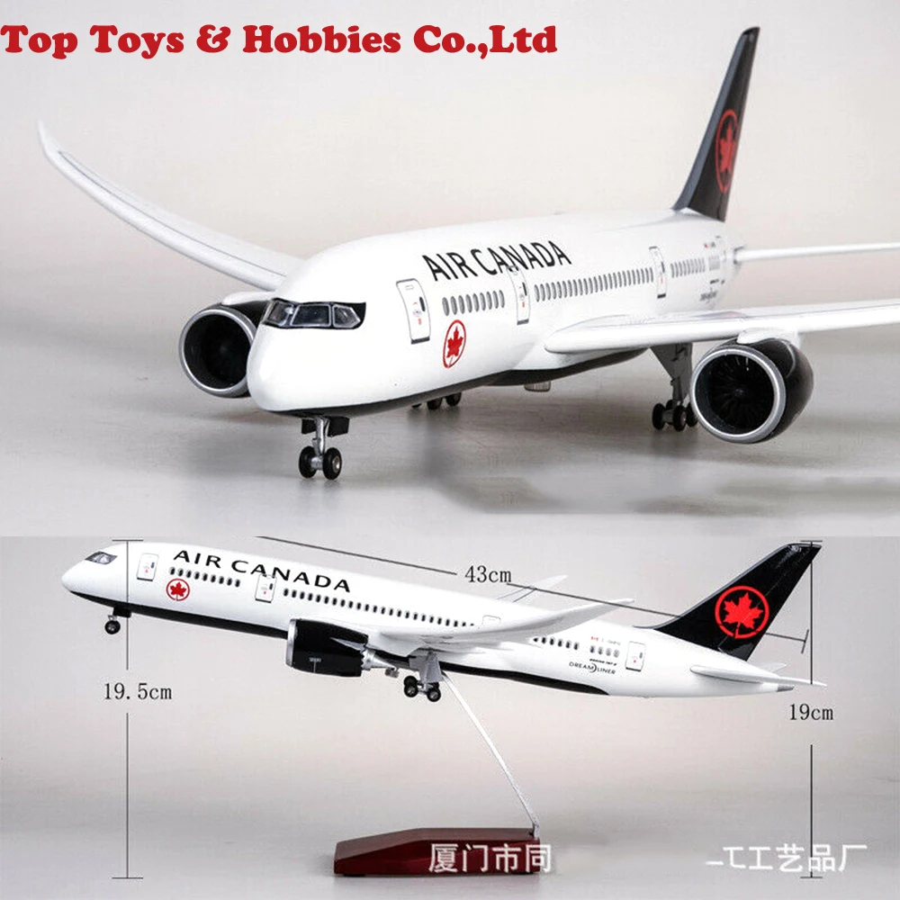 Детские игрушки, модель 11/130 года, Воздушная Канада, B787, Passanger, самолет, 43 см, Aircrat, светодиодный, голосовая лампа, полимерный самолет, 43 см, Passanger, самолет, модель ВВС