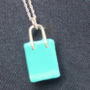 

Lady handbag S925 pure silver pendant necklace with European and American fashion joker holiday gifts