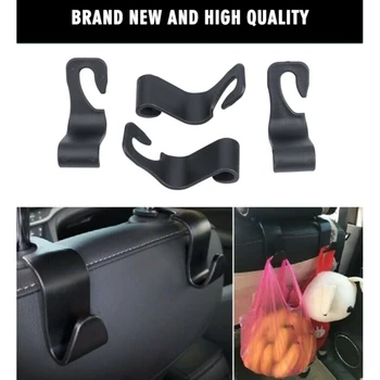 

Holder Car seat hook Black Accessories Auto 4pcs Set Headrest Storage Bag Hanger