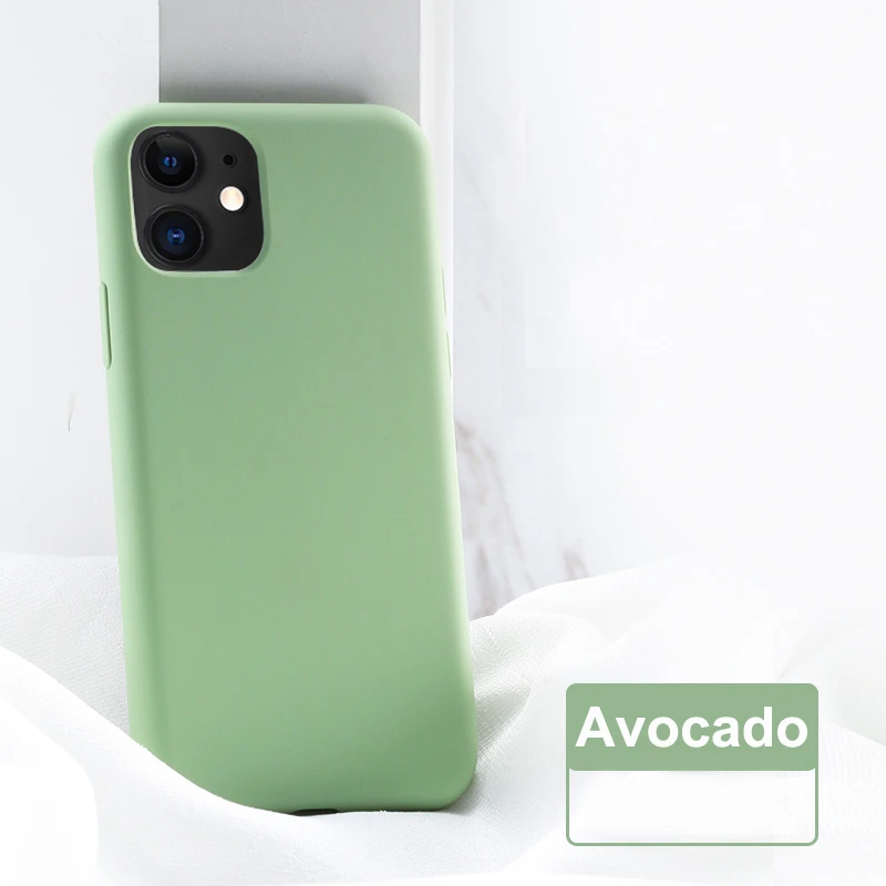 Avocado Официальный жидкий силиконовый чехол для iPhone X, 7, 8, 11 Pro Max, 6 S, 6 S Plus, чехол с логотипом для iPhone XS MAX, XR, X, задняя крышка - Цвет: Avocado