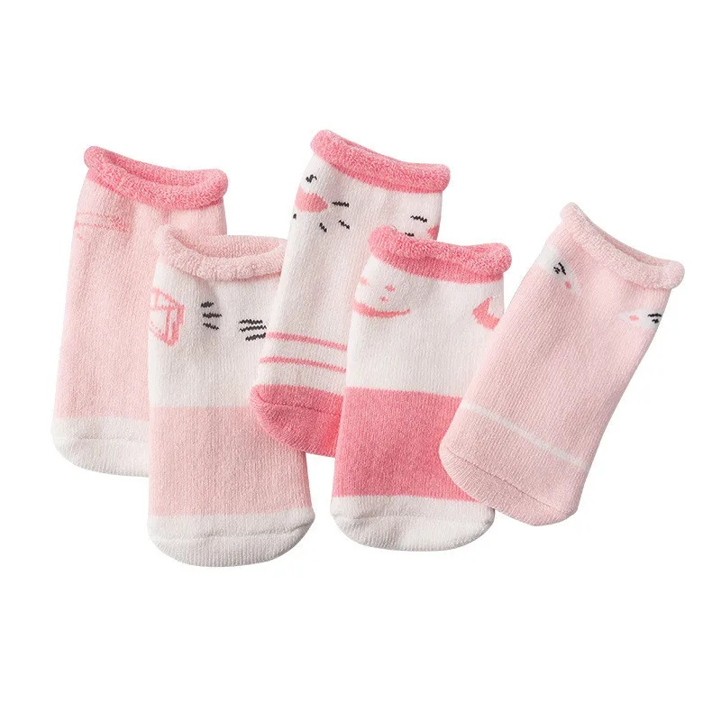 baby socks 2 5 пар/лот Носки для новорожденных детей Детские Зимние теплые хлопковые носки для девочки, мальчика, Skarpetki милые Cartton носочки для новорожденных - Цвет: baby socks 2