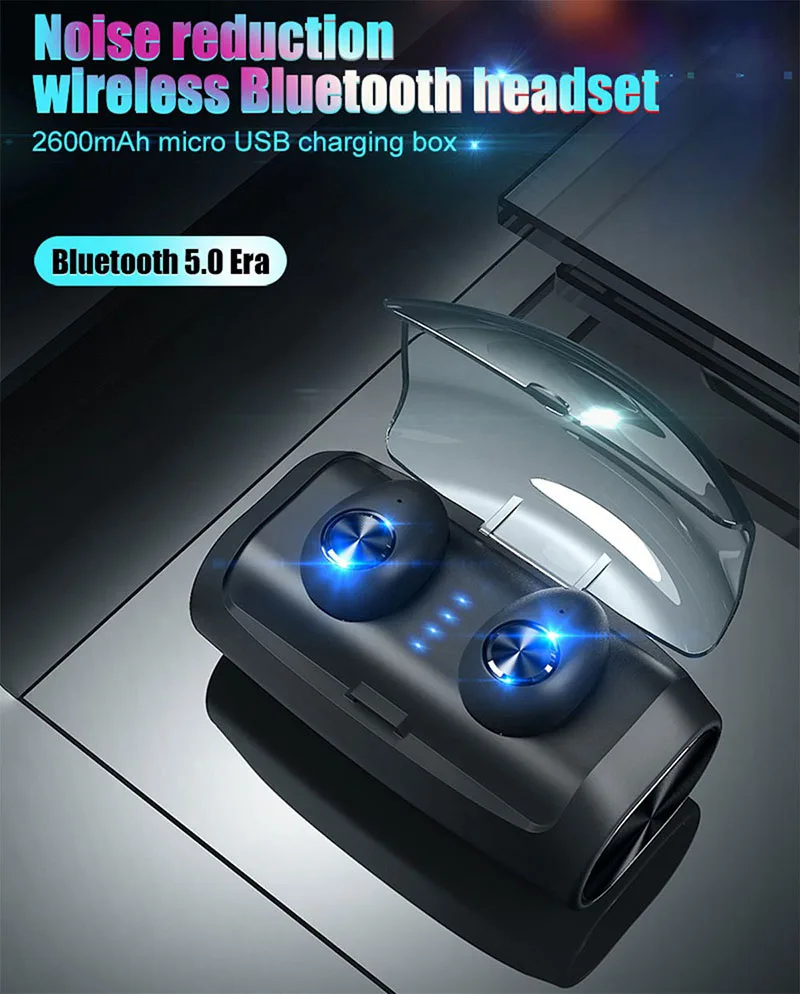 TWS V6 True беспроводной Bluetooth 5,0 наушники-вкладыши стерео водонепроницаемая Спортивная гарнитура с зарядным устройством