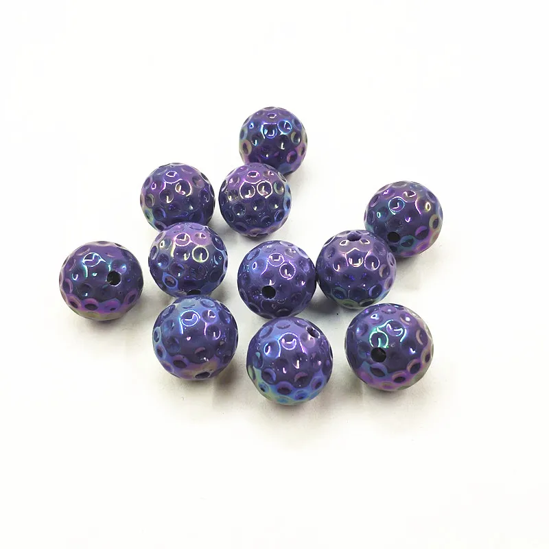 purple Новое поступление! 20/16 мм покрытие AB массивные акриловые бусины в горошек, массивные бусины для модных ювелирных изделий - Цвет: purple