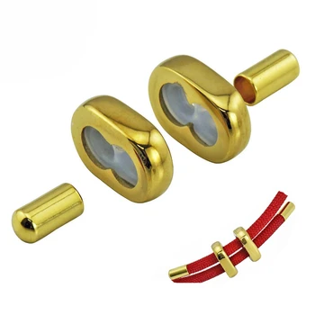 

5PCS/lot 13mm Stainless Steel Gold Color Round 2 Holes Adjustable Clips Clasps Cords Connectors for Jewelry DIY Making Findings
