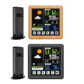 

Digital Alarm Clock Thermometer Clock Wireless Weather Station Multifunction Creative Plastic TS-3310 Full Touch Screen Office