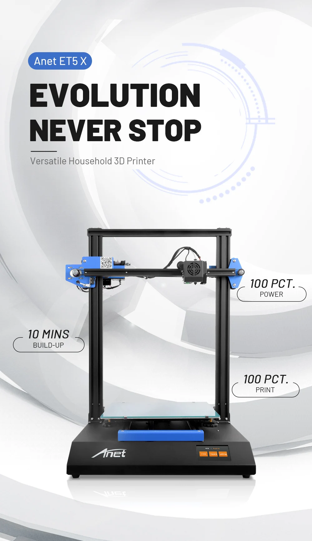 Anet ET5X 3D Printer Touch Screen Filament Detection Auto Leveling