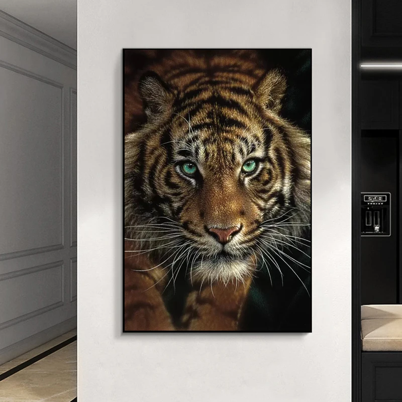 

African Wild Animals Tiger Canvas Painting Posters and Prints Wall Art Decorative Pictures for Living Room Home Decor Cuadros