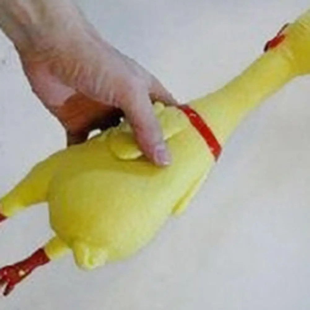 17cm Rubber Chicken Toy Pressure Relief Squeak Squeaker Gift Toy Kids Fun Gift