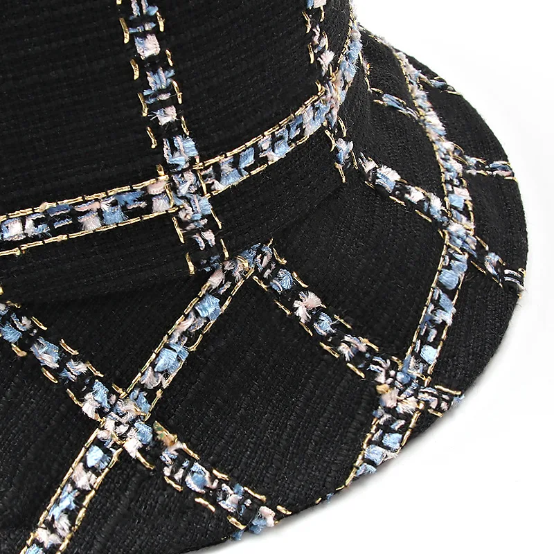 LDSLYJR Cotton black and white Bucket Hat Fisherman Hat outdoor travel hat Sun Cap Hats for Men and Women 264