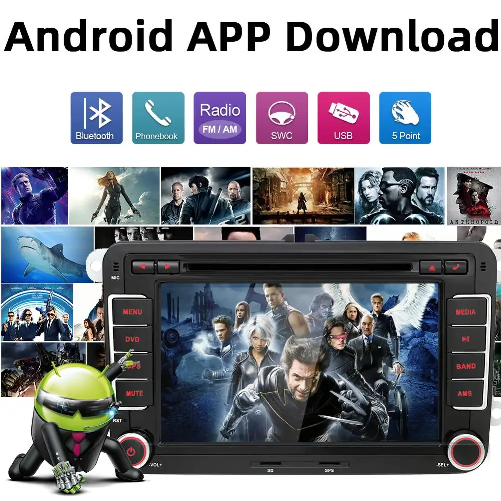 Octa core Android 9,0 2 Din автомобильный DVD для Volkswagen Golf/Tiguan/Skoda/Fabia/быстрое/Seat/Леон Wi-Fi BT RDS DAB+ 3/4G gps навигации