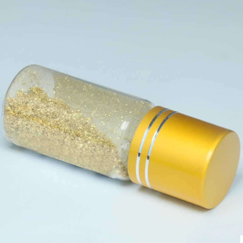 Real Gold Настоящий съедобный 24 К золотой лист 0,1 г фольга хлопья сломанная позолота съедобная для ухода за кожей еда украшения торт художественная живопись - Цвет: Real Gold