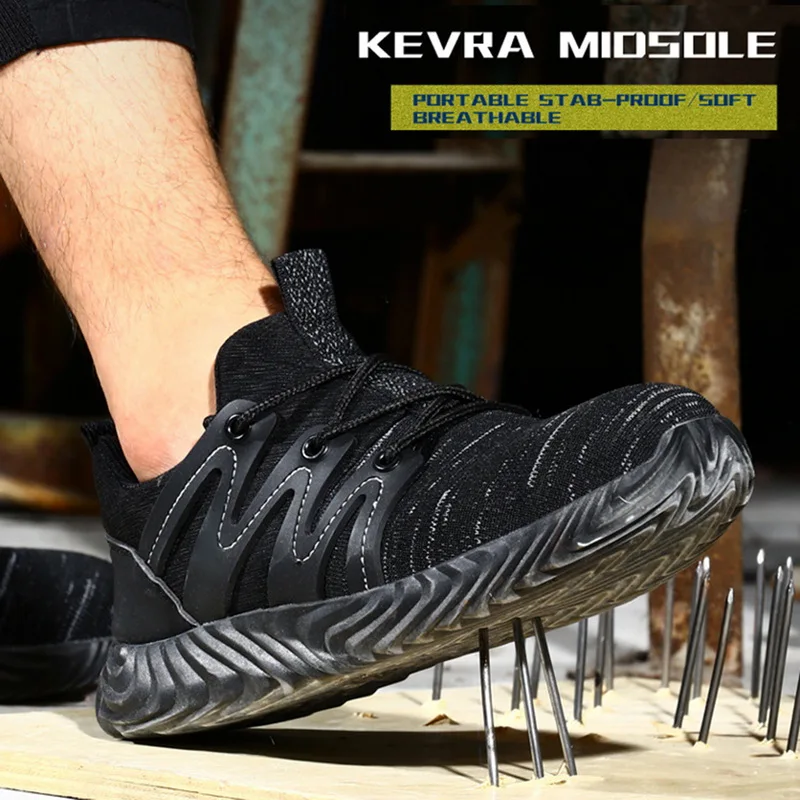 

New Men Indestructible Ryder Shoes Men And Women Steel Toe Air Safety Boots Puncture-Proof Work Sneakers Breathable Shoes
