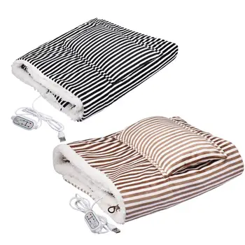 

USB Electric Heating Blanket Washable 3 Heat Settings With Timing Function Heated Shawl Warm Throw Blanket For Winter