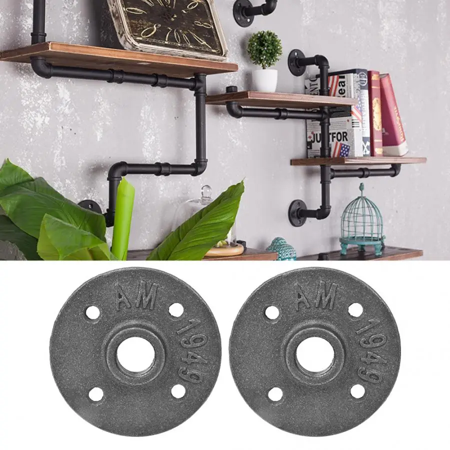 

10PCS DN15 4-Holes Wall Flange Cast Iron Threaded Flange Base Fittings Hardware Tool flange