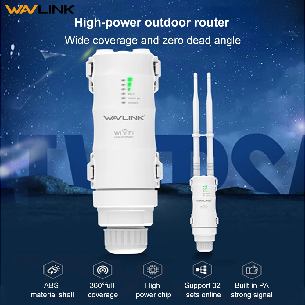WAVLINK Répéteur WiFi Extérieur Puissant avec Antenne Longue