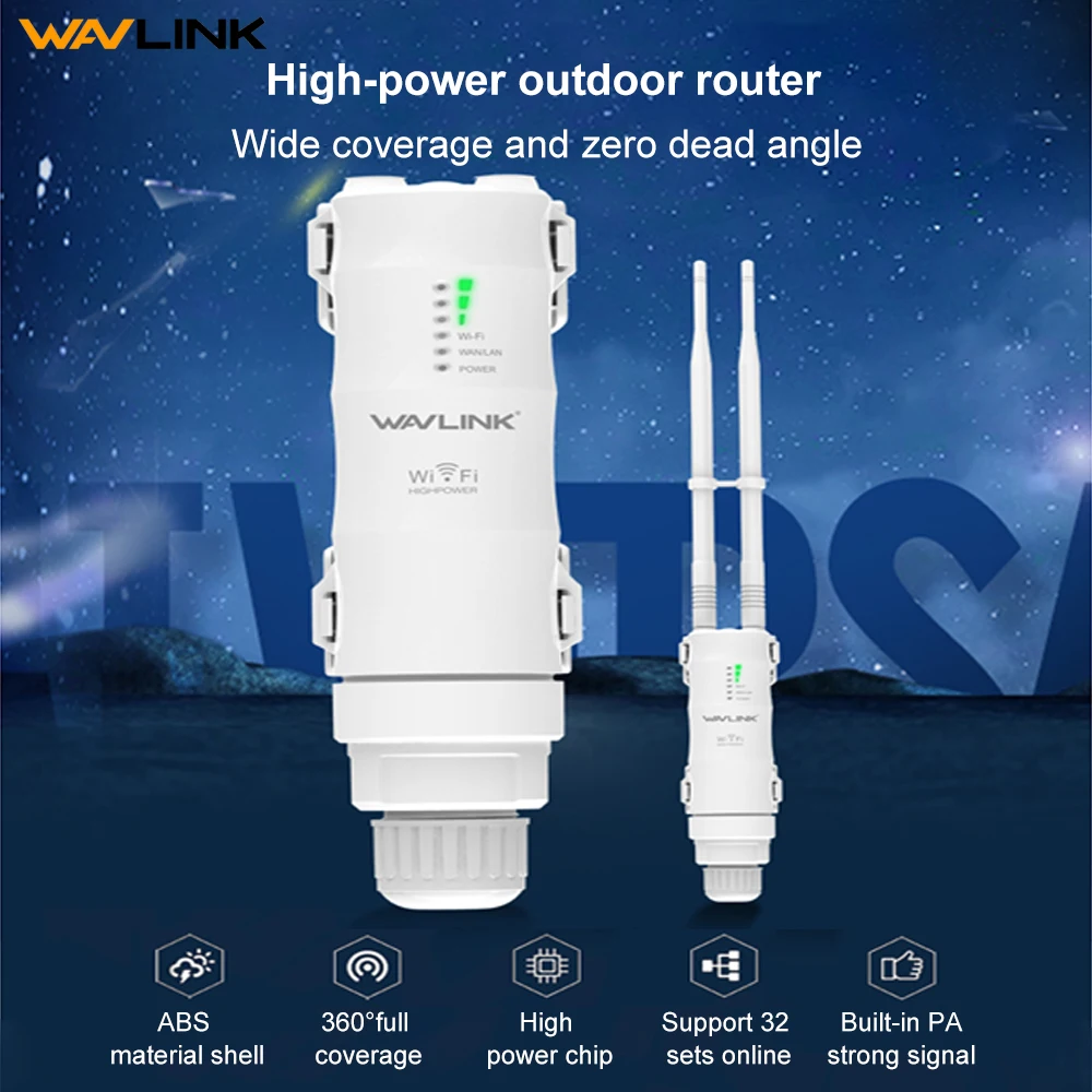 Wavlink Alta Potência Ac1200 600 300 ao ar Livre sem Fio Wifi Repetidor ap Roteador Wifi Dupla Dand 2.4g Mais 5ghz Extensor de Longa Distância Poe Roteadores sem fio - Imagem 2