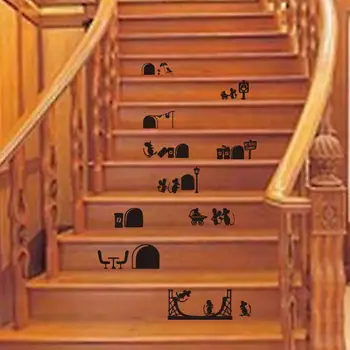 

AsyPets Home Decoration Sticker Mouse Family Wall Sticker Living Room Bedroom Stairs Decorative Sticker