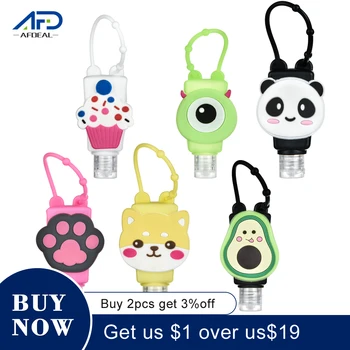 

6pcs/set Cute Cartoon Mini Hand Sanitizer Split Bottles Portable Detachable Cover Silicone Bath Shower Hand Gel Holder