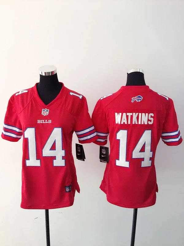 Женщины Леди Все сшитые Buffalo s#14 Sammy Watkins#5 Tyrod Taylor#25 LeSean McCOY#90 Shap Lawson#12 Jim Kelly Jersey - Цвет: Цвет: желтый