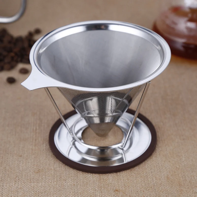 

Stainless Steel Coffee Filter Mesh Reusable Pour Over Cone Coffee Dripper Dolce Gusto Cafe Tools