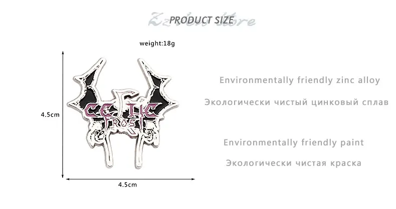 Креативные броши в форме летучей мыши в форме селитарного мороза на булавке с буквами, эмалированные значки, черные металлические значки в стиле панк-рок, брошь для куртки, джинсовая одежда