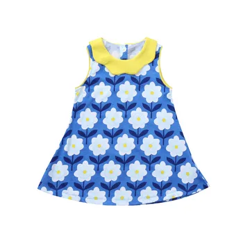 

Cotton Blend Kids Child Baby Girls Floral Printed Sleeveless Princess Fashion Cute Dress Casual Clothes ROMIRUS 2020