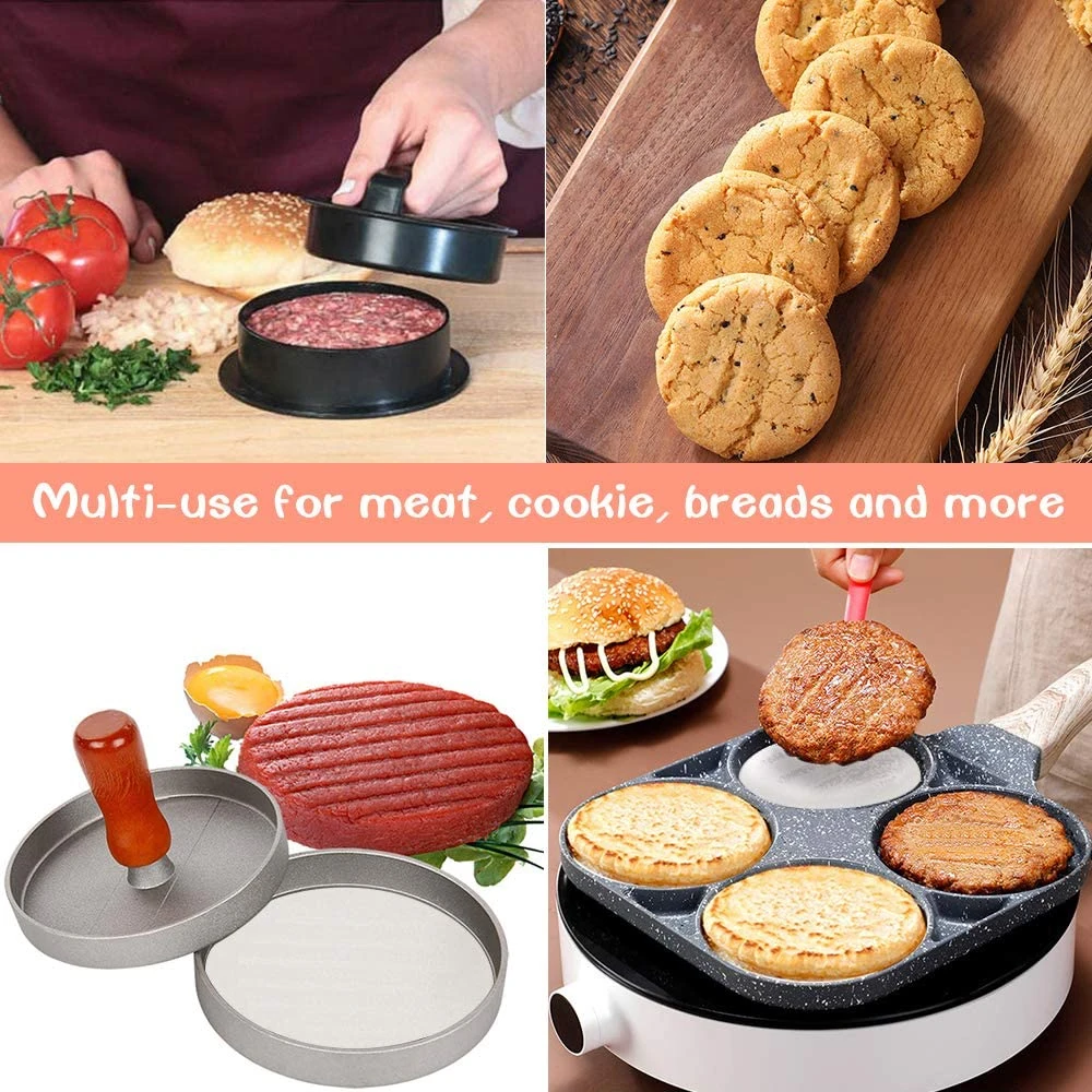 Round Hamburger Patty Paper Circle Baking Papers Non Stick Greaseproof Wax Paper Sheet BBQ Oven Patty Hamburger Baking Accessory