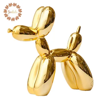 

Yellow Golden Metallic Medium SIZE Balloon Dog Figurine Statue American Pop Art Craft Ornament Resin Crafts Valentine Gift , New