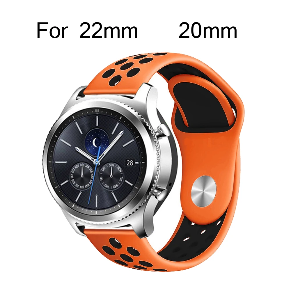 Ремешок для часов 22 мм 20 samsung galaxy watch 46 42 huawei gt 2 Gear s3 Frontier active S2 amazfit bip