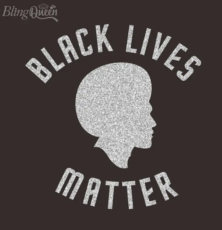 BlingQueen 12PCS/LOT Black Lives Matter Patches HTV Glitter Vinyl Thermal Stickers Iron On Transfers | Дом и сад