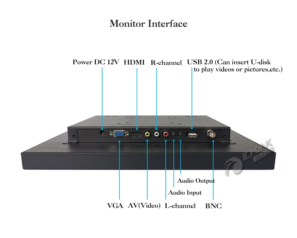 ZB150TN-V59/15 дюймов 1024x768 металлический Железный чехол BNC HDMI VGA анти-помехи пульт дистанционного управления промышленный монитор ЖК-экран дисплей