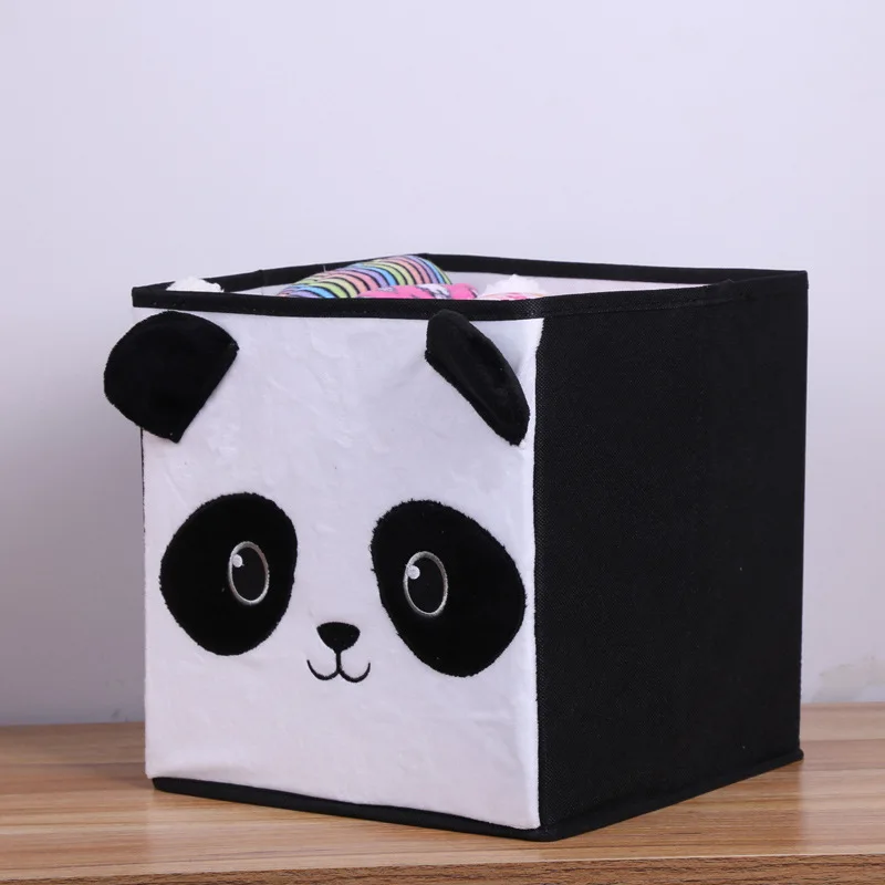 New cartoon Non-woven fabric Folding Embroider Large Storage Box for kid Toys Storage organizer clothes Cosmetics storage bins