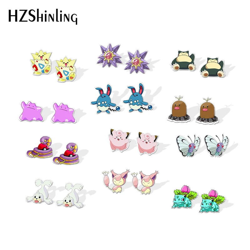 Новинка 2019 серьги из смолы Smettbo гвоздики Ivysaur с усадочными Dinks женские эпоксидной
