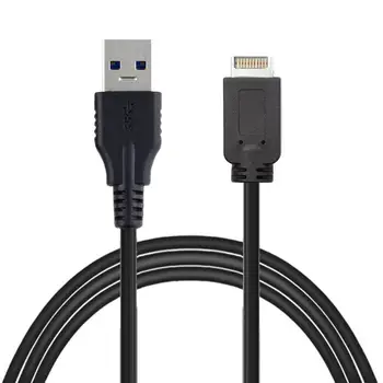 

USB 3.1 Front Panel Header to USB 3.0 Type-A Male Extension Data Cable Converter Cord 50cm Black