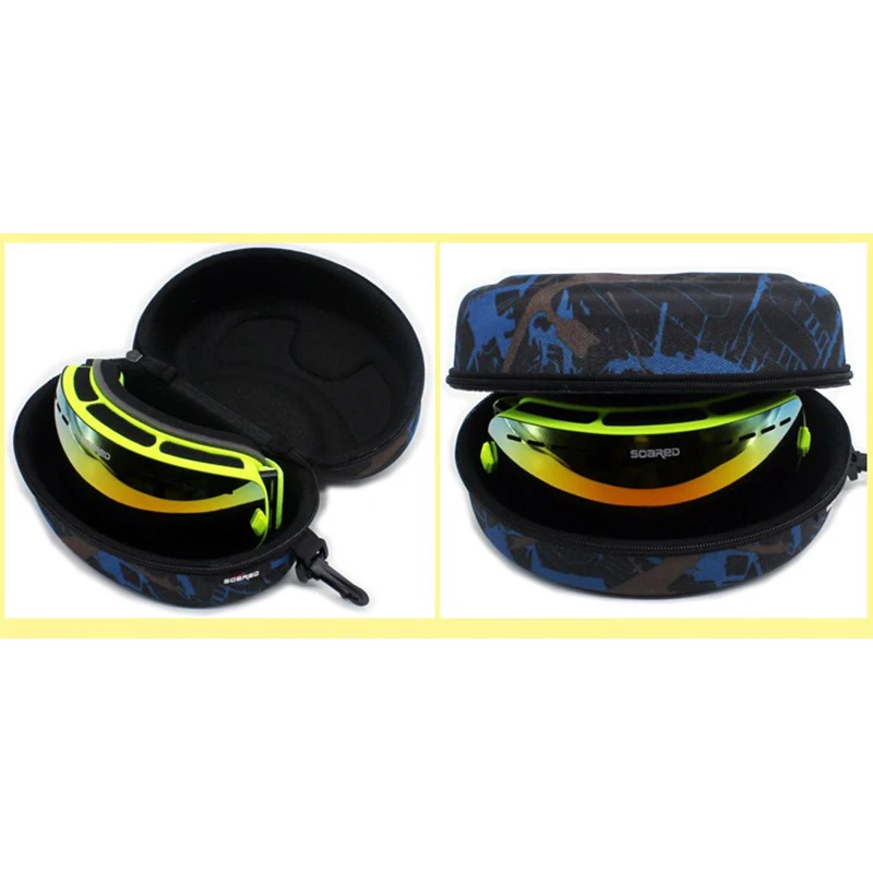 Взрослые детские очки Водонепроницаемый чехол на молнии портативные чехлы для очков контейнер для сумок аксессуары с крючками для лыжных очков