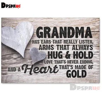

Dpsprue Full Square/Round Drill 5D DIY Diamond Painting "Grandma" Diamond Embroidery Cross Stitch 3D Decor Gift DF107