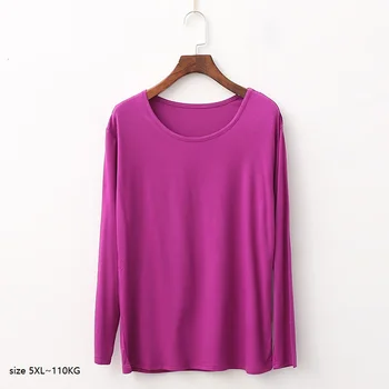 

Size 5XL 110kg Womens Thermal Underwear Tops Long Sleeve Solid Color Autumn Warm Oversized Women Clothing