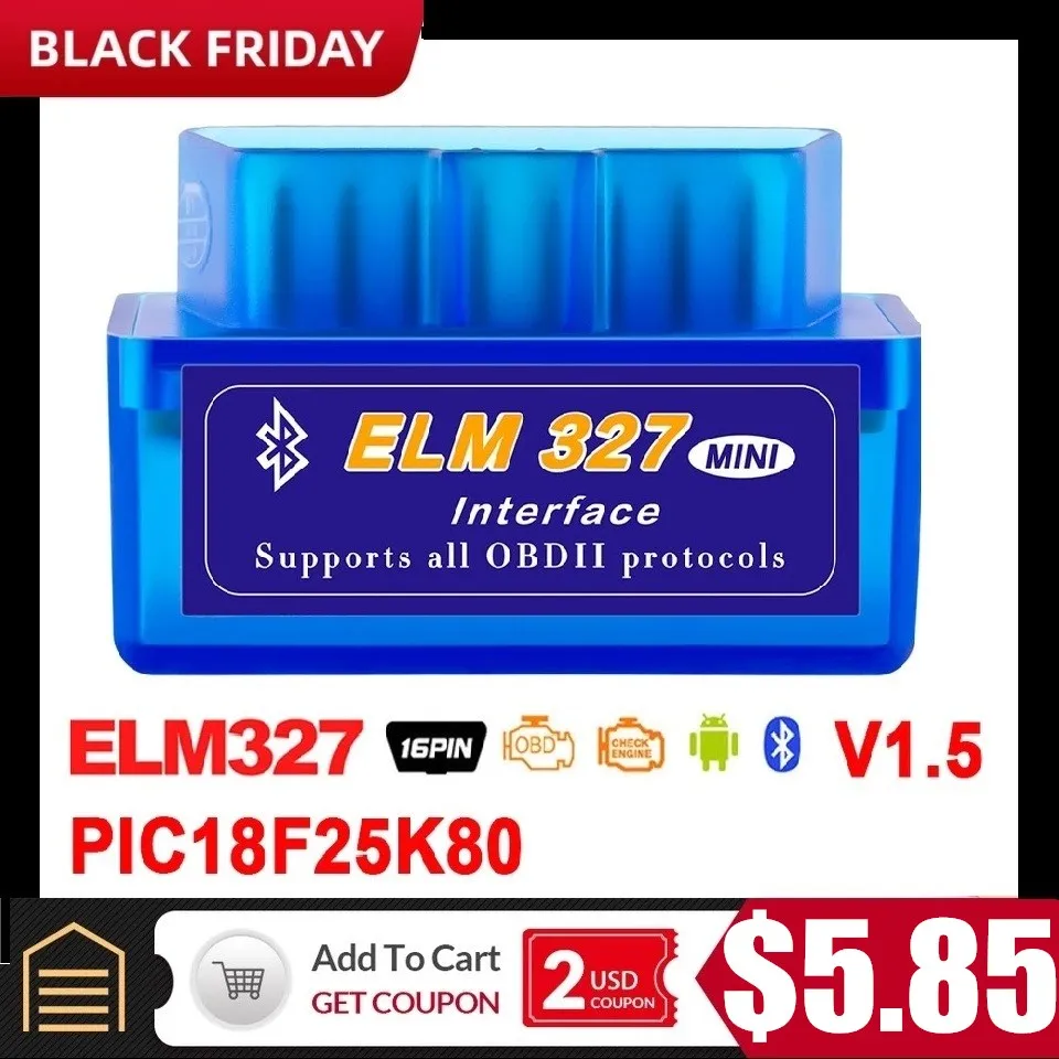 ELM 327 Bluetooth OBD2 V1.5 PIC18F25K80 ELM327 OBD2 сканер ELM327 Bluetooth адаптер ubber уплотнительное кольцо уплотнения 270 шт