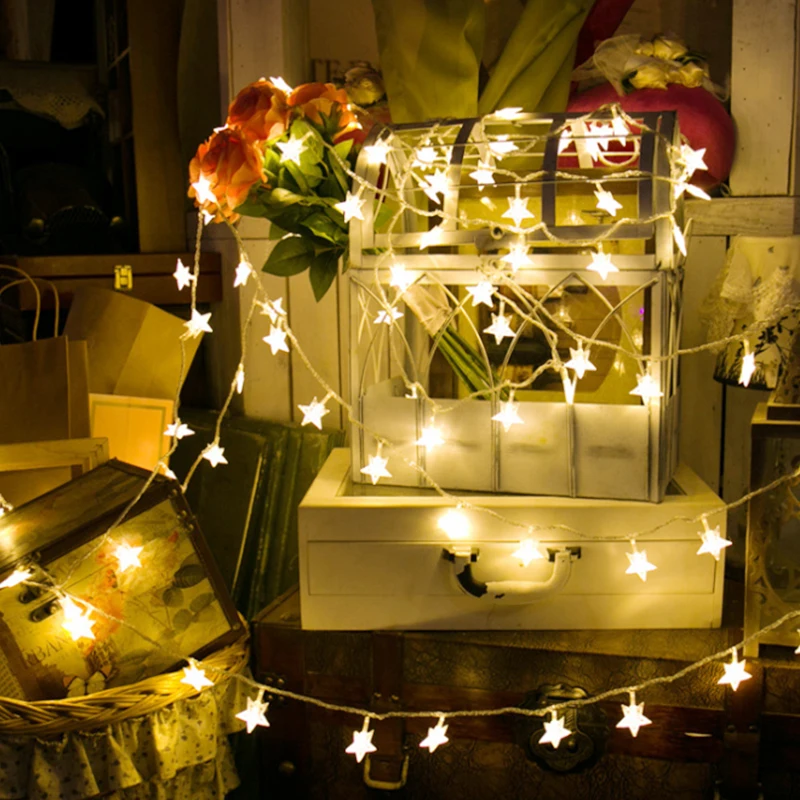 

Christmas String Lights LED Star Light String Twinkle Garlands Battery Powered Holiday Party Wedding Decorative Fairy Lights