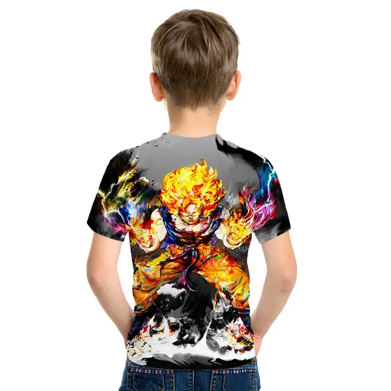 Футболка с Драконий жемчуг одежда для родителей и детей с 3d принтом Z Goku детская повседневная одежда в уличном стиле с принтом из мультфильмов для мальчиков и девочек, забавный летний топ