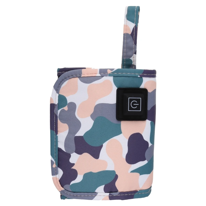 Portable USB Baby Bottle Warmer Camouflage Travel Milk Warmer Infant Feeding Bottle Thermostat Food Warm Cover K92D usb charging newborn baby bottle warmer portable outdoor infant milk feeding bottle heated cover baby nursing insulated bag care