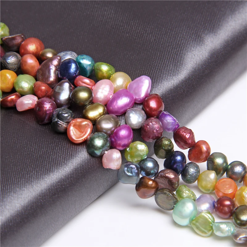

Freeform 6-7mm Multicolor Natural Freshwater Baroque Pearl Irregular Loose Pearls Beads For Jewelry Making Necklace Bracelet